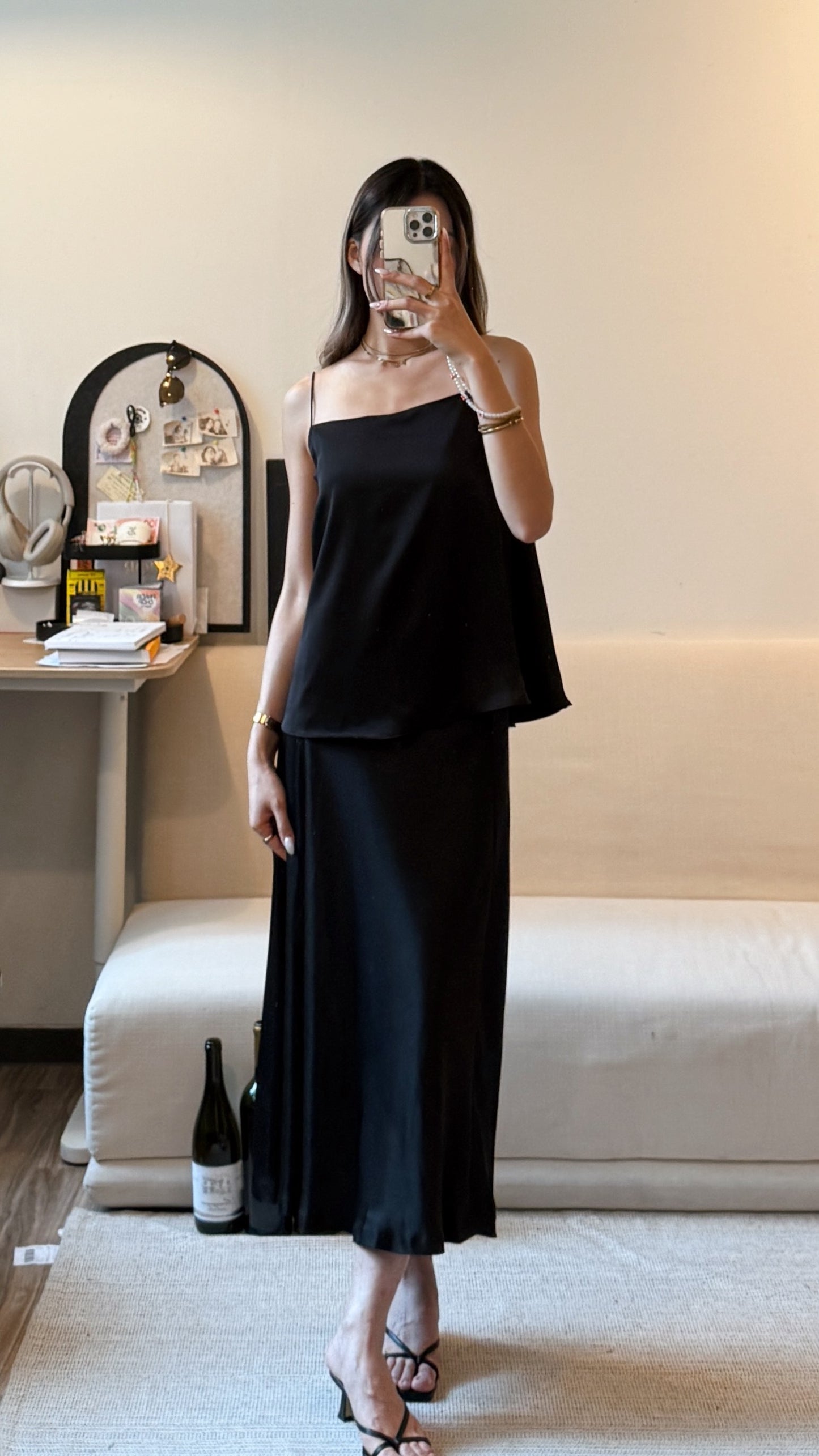 [ 🆕 極致高級感 🫧🐚✧˖° 柔滑絲質 簡約氣質吊帶 ] Satin Spaghetti Cami - 2 colours