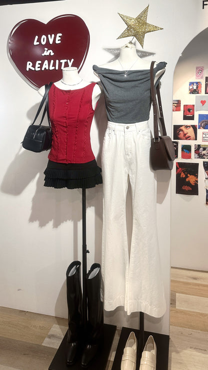 [ 復古田園風 🧺🕊️ 超顯身材~ 高領背心 ] Cottage Sweet Top - 2 colours