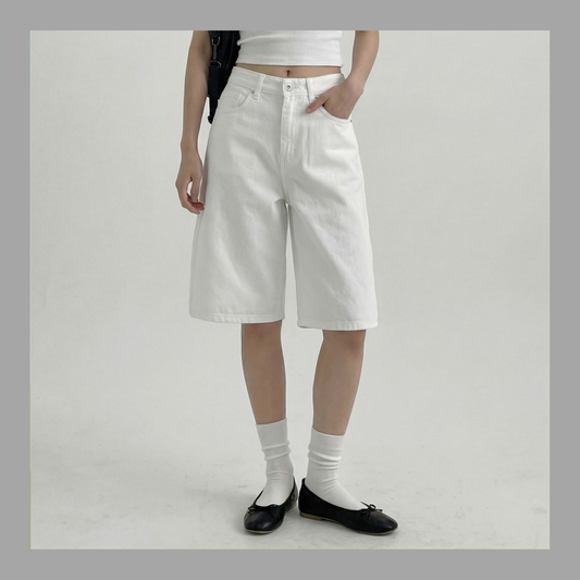 🆕 Downtown Crisp White Bermuda Jorts