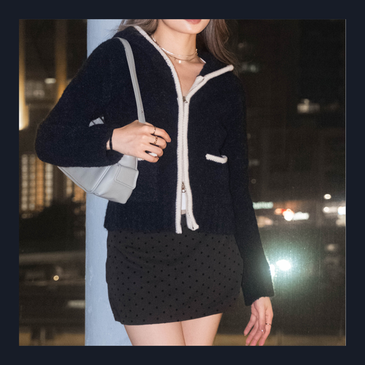 [ 🆕 可愛 & 自帶氣質 💓 毛絨感外套 ] Hearty Zip Up Cardigan - 2 colours