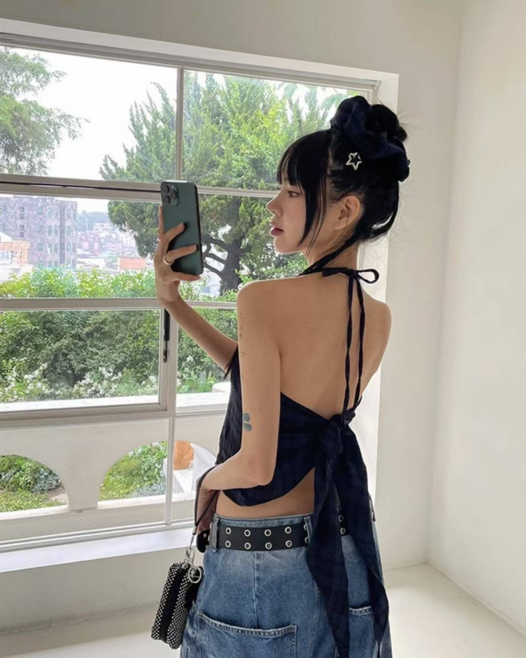 [ 新品優惠 🆕 個性不撞款 復古甜辣格仔吊帶 ] Checked Vintage Top (free scrunchie!) - 2 colours