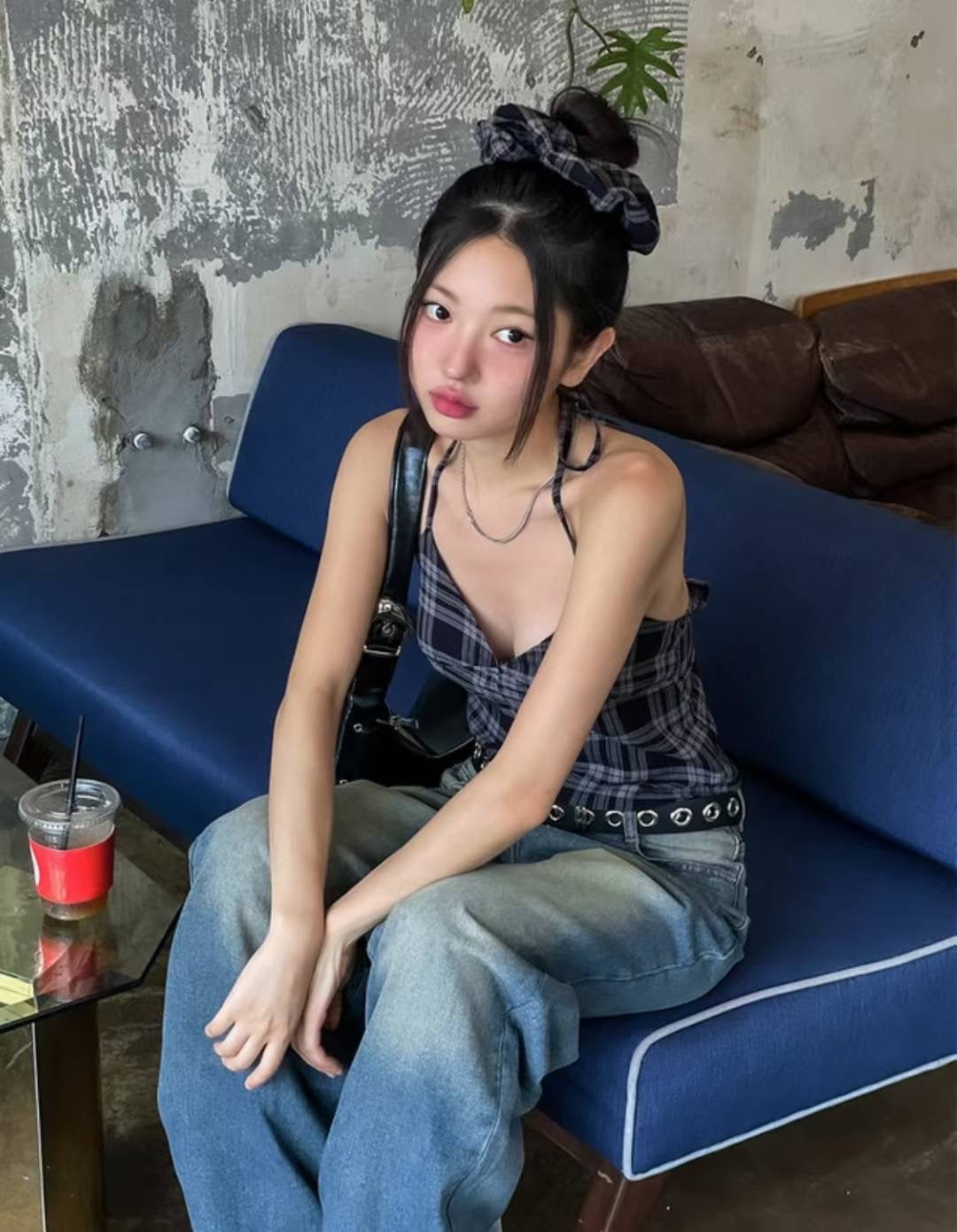 [ 新品優惠 🆕 個性不撞款 復古甜辣格仔吊帶 ] Checked Vintage Top (free scrunchie!) - 2 colours