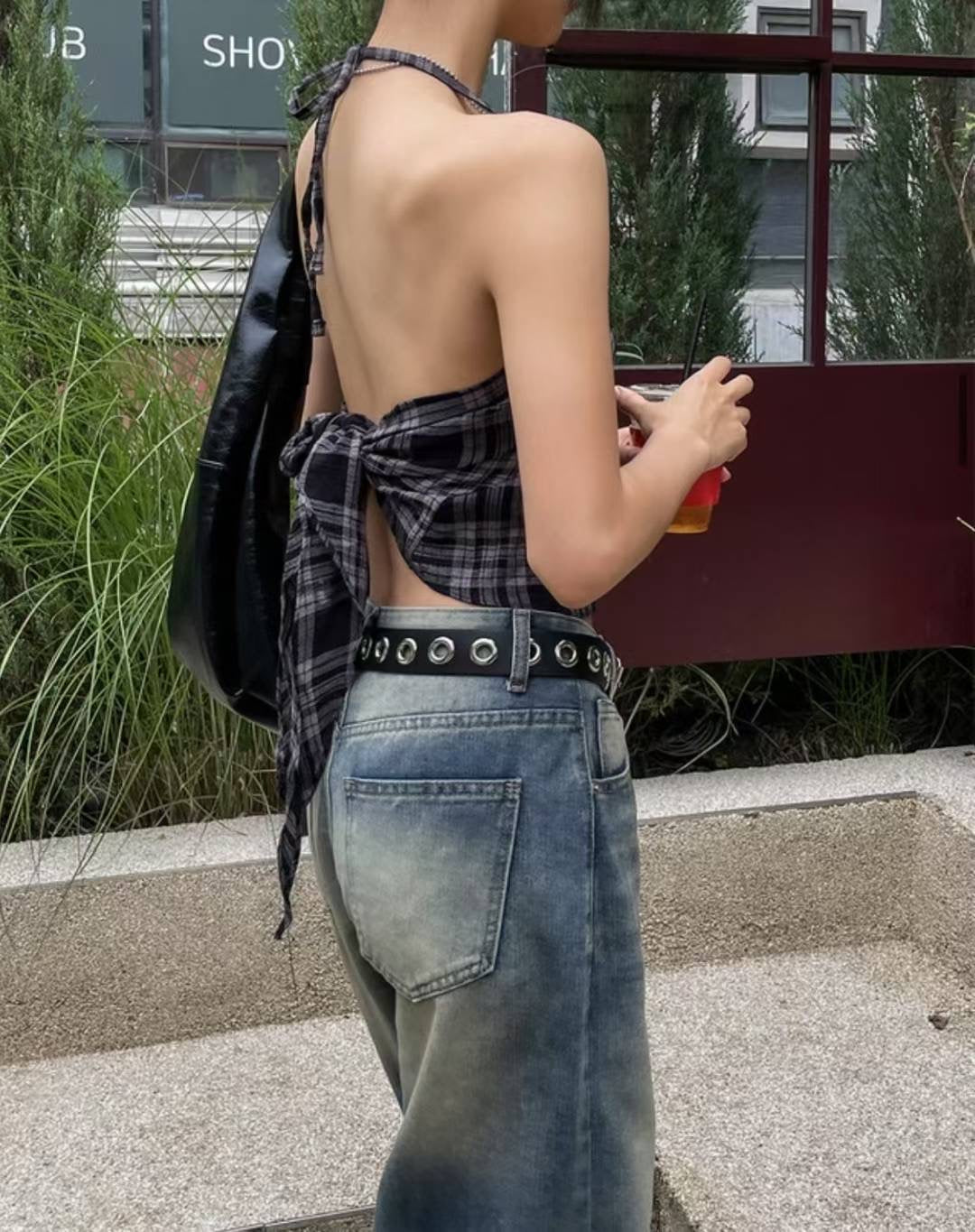 [ 新品優惠 🆕 個性不撞款 復古甜辣格仔吊帶 ] Checked Vintage Top (free scrunchie!) - 2 colours