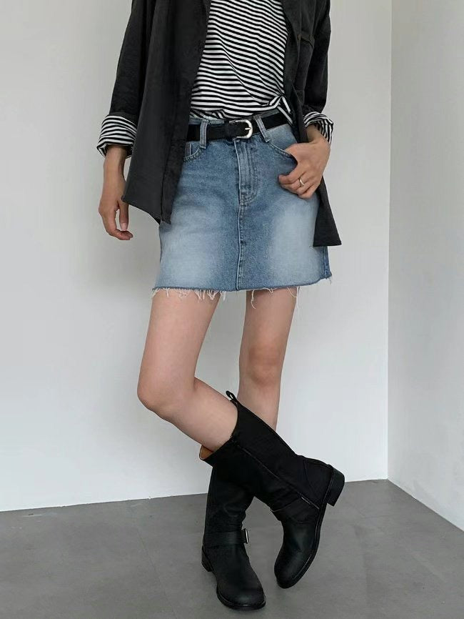 [ 閉眼入手okie! 基礎牛仔裙 ] The Click Denim Skirt - 2 colours