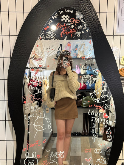 [ 新色到 ! 歐美甜美造型必備! ] Oversized Off-shoulder Chunky Sweater - 3 colours