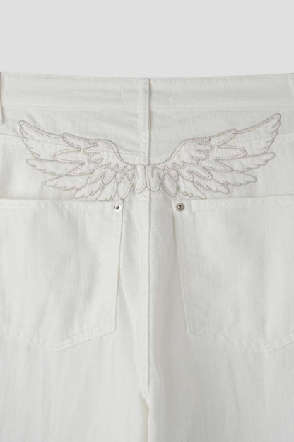 [ 天使來了～ 鐮刀褲! ] Angel's Wings Baggy Jeans