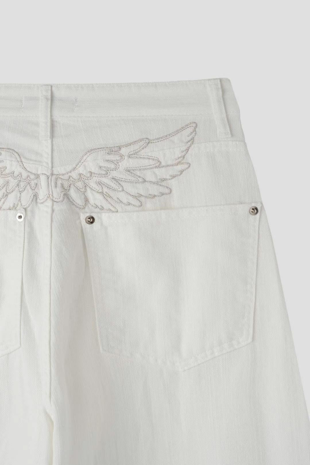 [ 天使來了～ 鐮刀褲! ] Angel's Wings Baggy Jeans