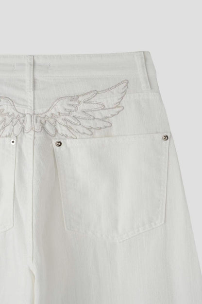 [ 天使來了～ 鐮刀褲! ] Angel's Wings Baggy Jeans