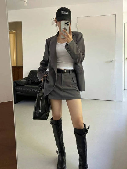 [ 實用item! 西裝短裙 ] Cargo Mini Shirt Skirt
