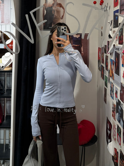 [ 🆕 歐美 Pilates girl 💌 貼身拉鍊 top ] Half-Zip Up Skinny Top - 3 colours