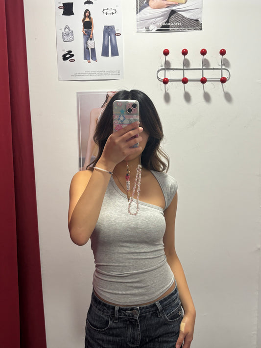 🆕 Asymmetric Cutout Ribbed Tank (with pads) - 3 colours