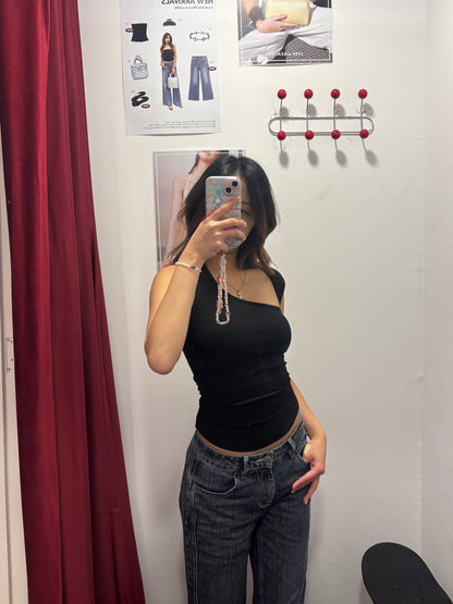 🆕 Asymmetric Cutout Ribbed Tank (with pads) - 3 colours