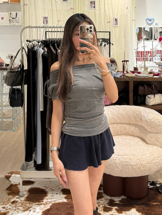 🆕 Ruched Off-Shoulder Tie Top - 2 colours