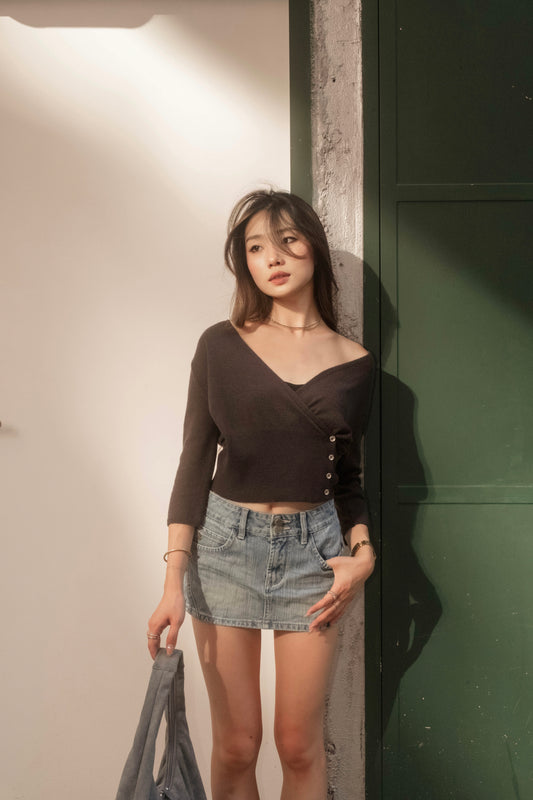 V-neck Wrap Knit Top - 3 colours