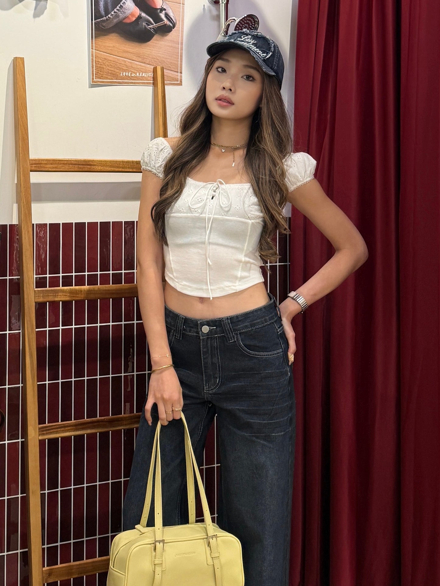 🆕 Eyelet Lace Milkmaid Corset Top