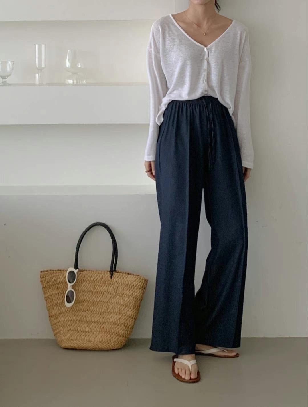 [ 清涼~ 寬鬆~ 飄逸~ 阿嫲褲 ] Granny Cozy Pants - Dark Blue