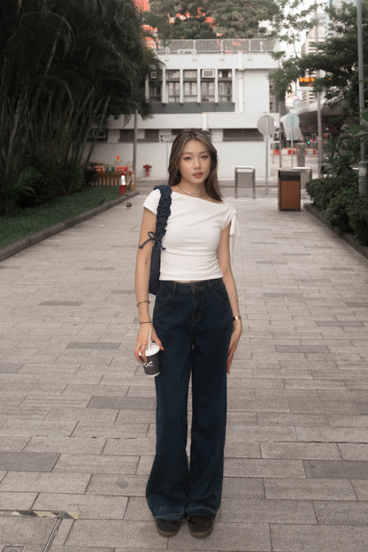 [ 率先上架熱門款!! 衣櫥必備斜膊綁帶 ] Butterfly Asymmetric Top - 3 colours