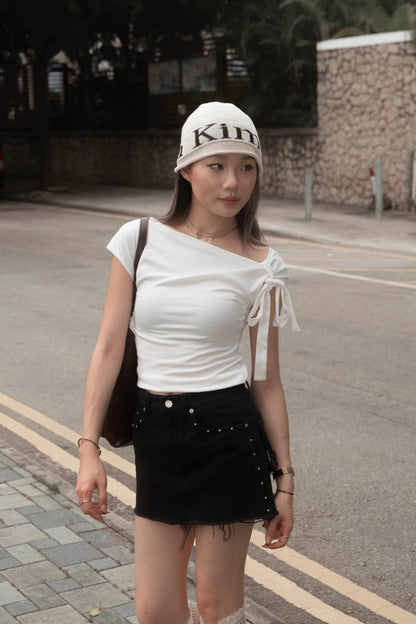 [ 率先上架熱門款!! 衣櫥必備斜膊綁帶 ] Butterfly Asymmetric Top - 3 colours