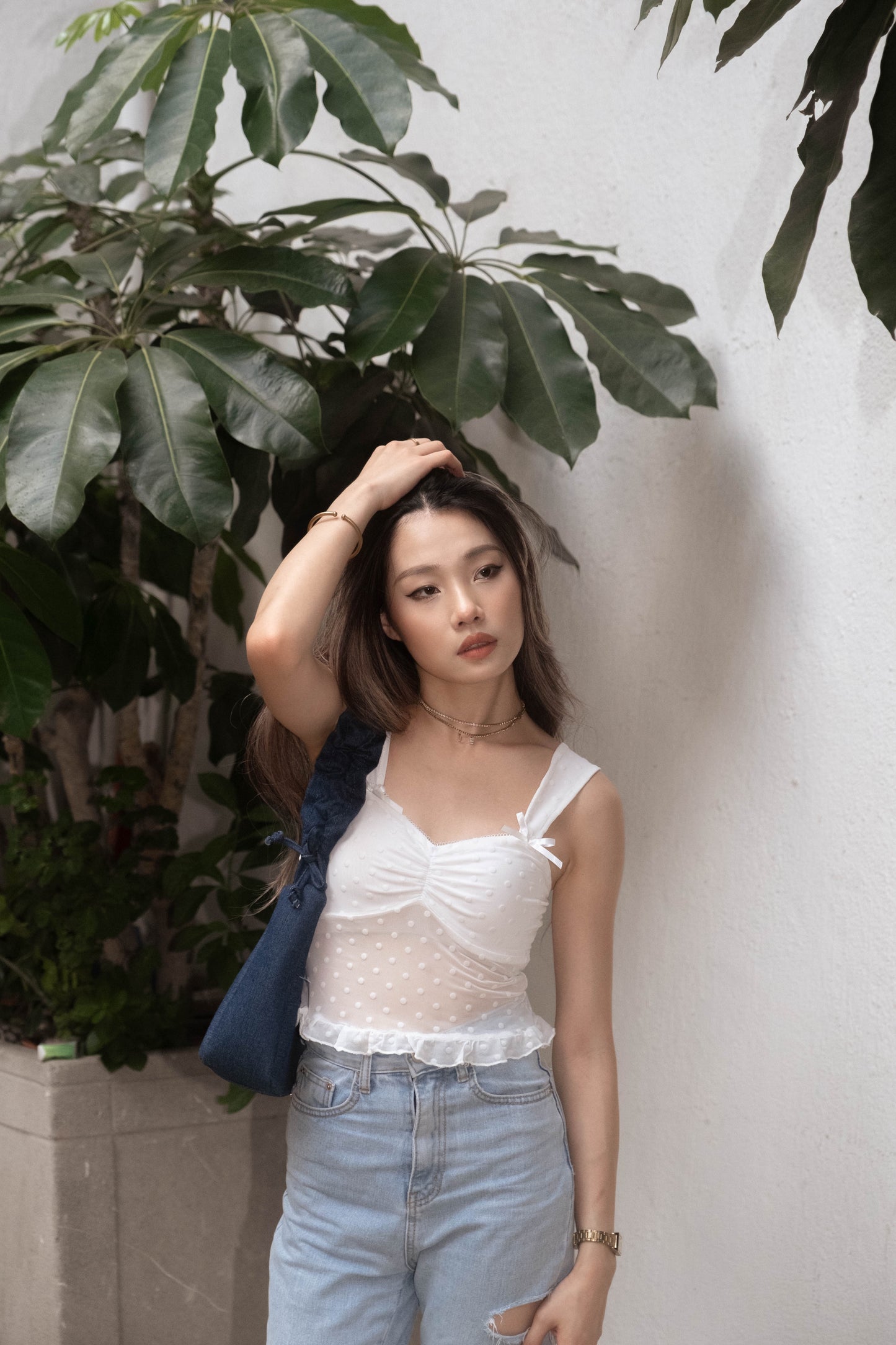 [ 小性感透時 girly top ] Fairy Dot Lace Top