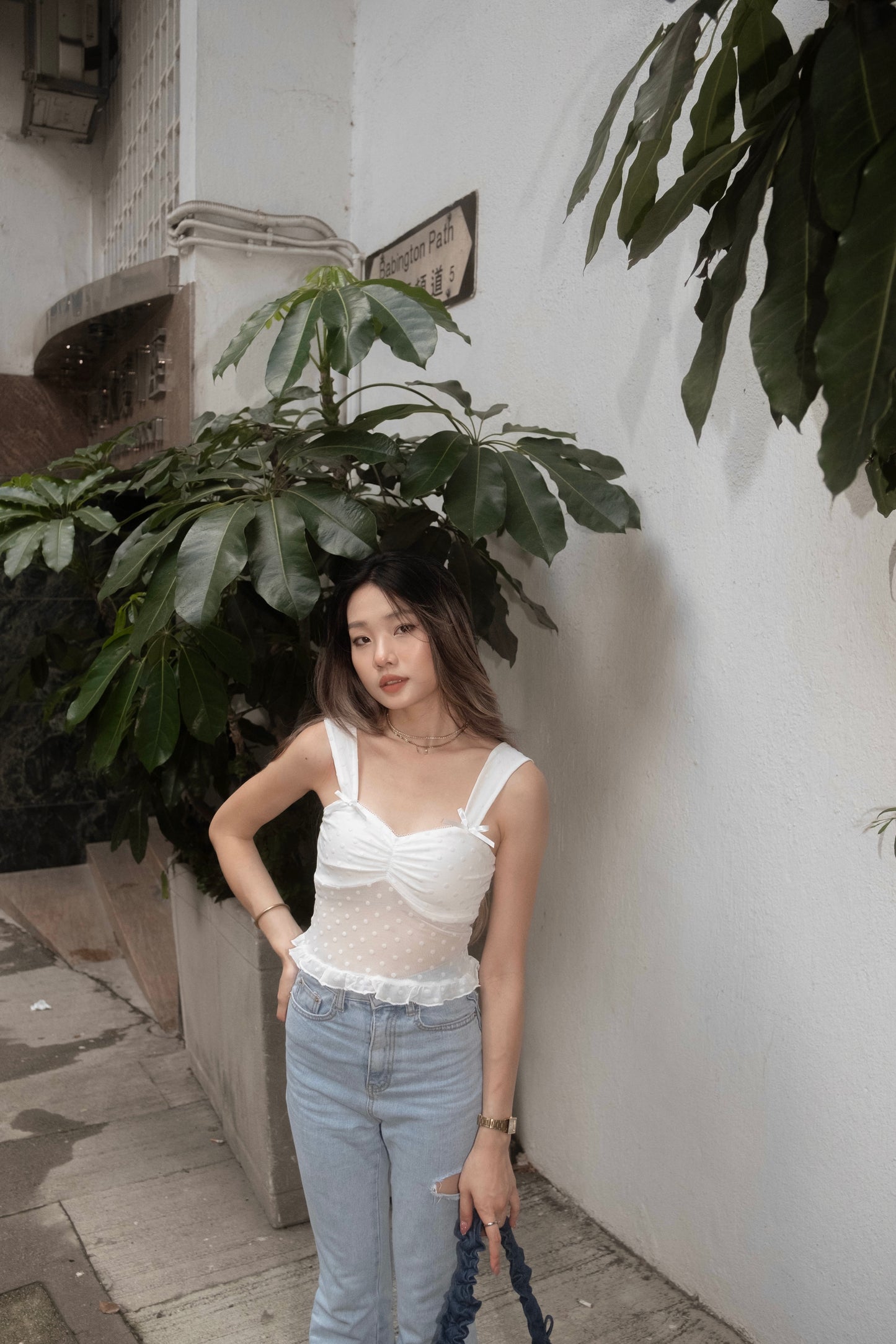 [ 小性感透時 girly top ] Fairy Dot Lace Top
