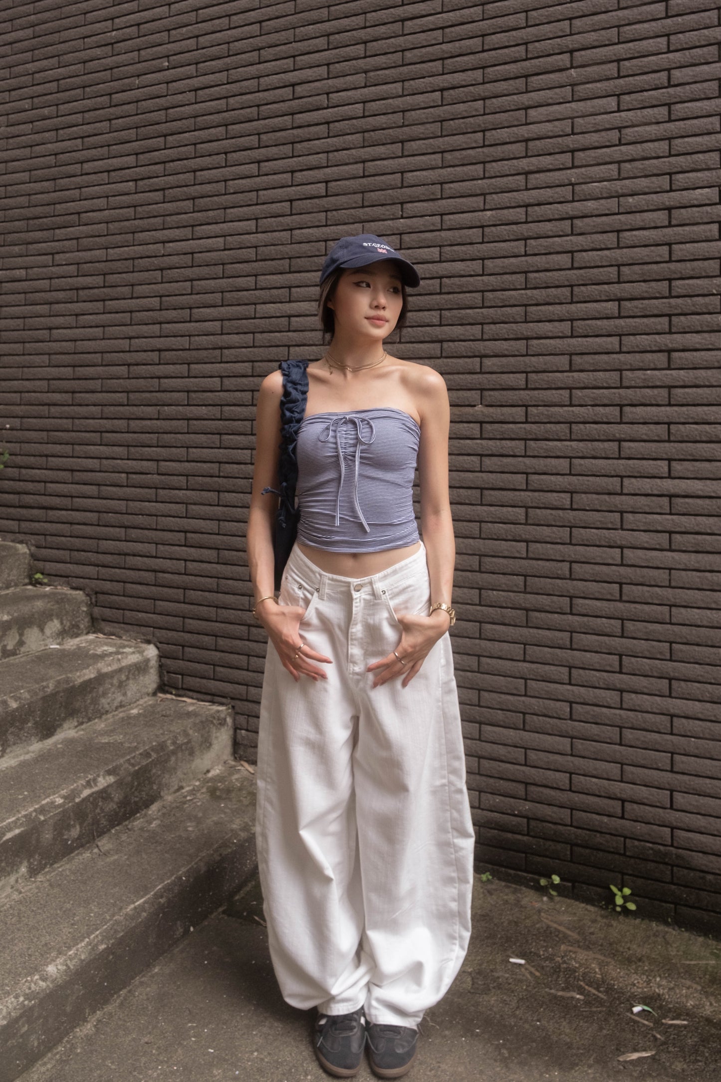 [ 天使來了～ 鐮刀褲! ] Angel's Wings Baggy Jeans