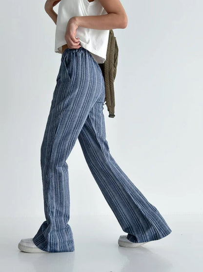 [ 新品優惠 🆕 休閒直間紋~ 飄飄喇叭褲 ] Pattaya Flare Pants - 2 colours