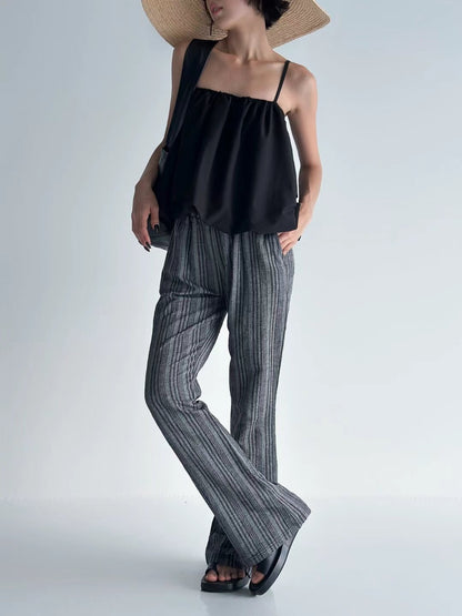 [ 新品優惠 🆕 休閒直間紋~ 飄飄喇叭褲 ] Pattaya Flare Pants - 2 colours