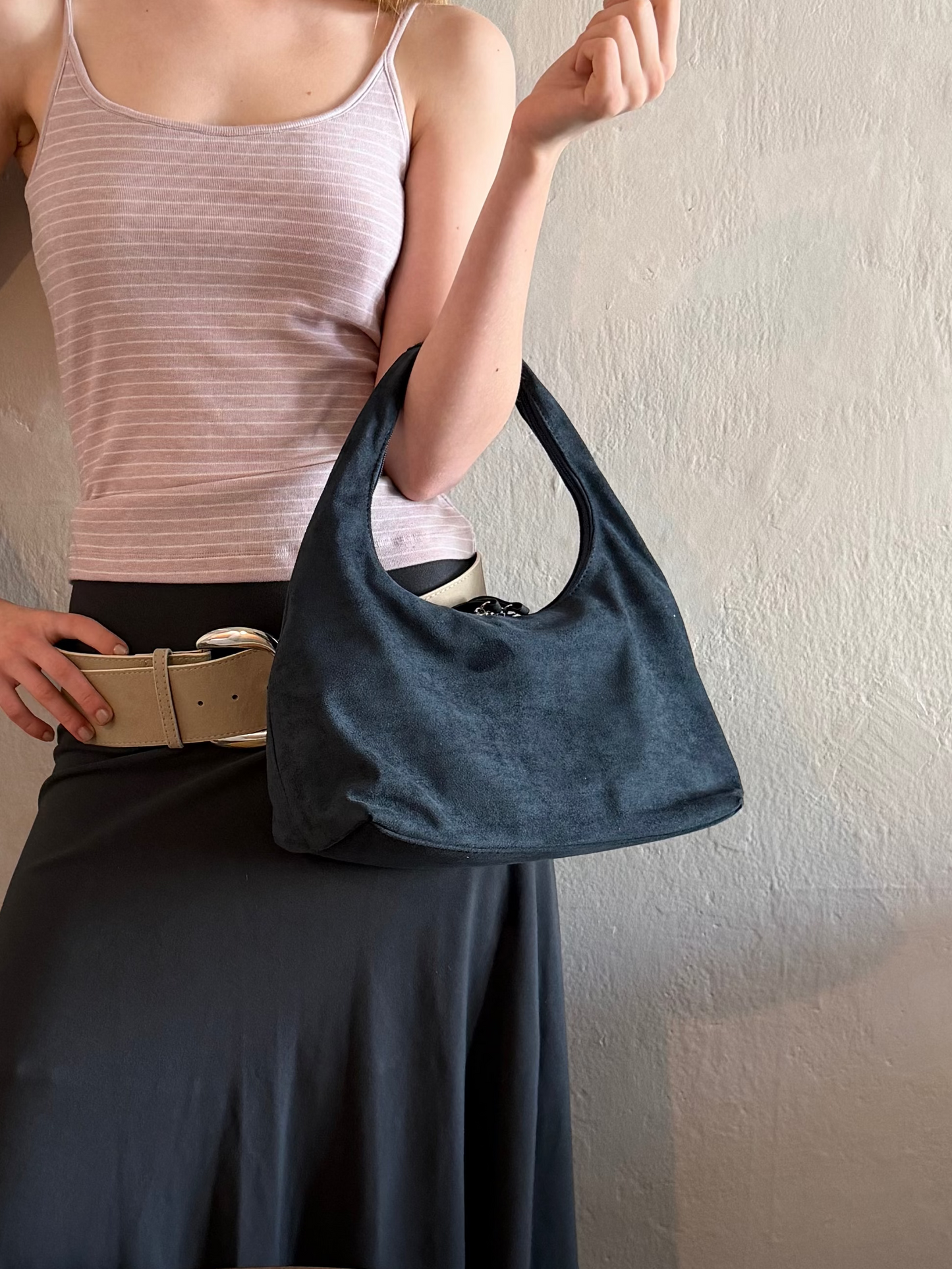 July Mansion - Medium Jersey in Navy Suede