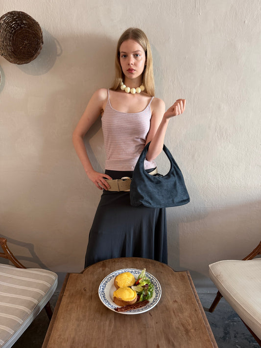 July Mansion - Medium Jersey in Navy Suede