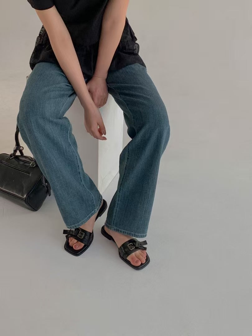 [ 新品優惠 🆕 有驚喜!! 軟腍腍易襯拖鞋] Buckle Soft Leather Slides