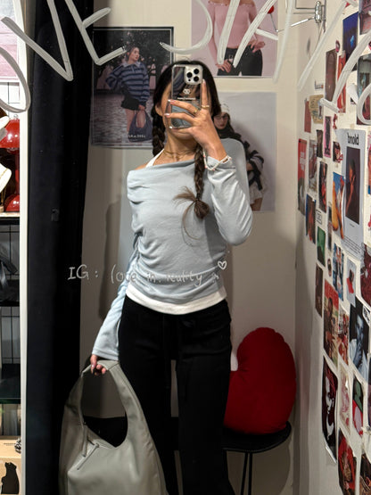 [ 🆕 Clean Fit ۶ৎ 氣質假兩件 top ] States Layering Top - 4 colours