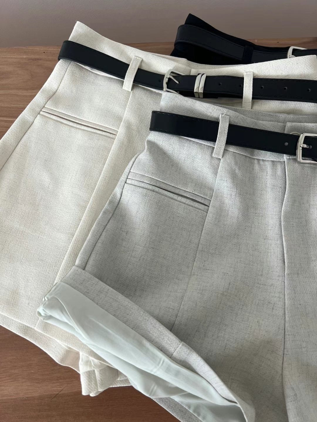 [ 麻質小西褲 - 巨顯瘦版型 ! ] The Wow Linen Shorts (with belt) - 3 colours