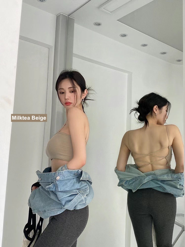 [ 清爽大露背~ 短款 Bra Top ] Get Ahead Backless Bra Top - 7 colours