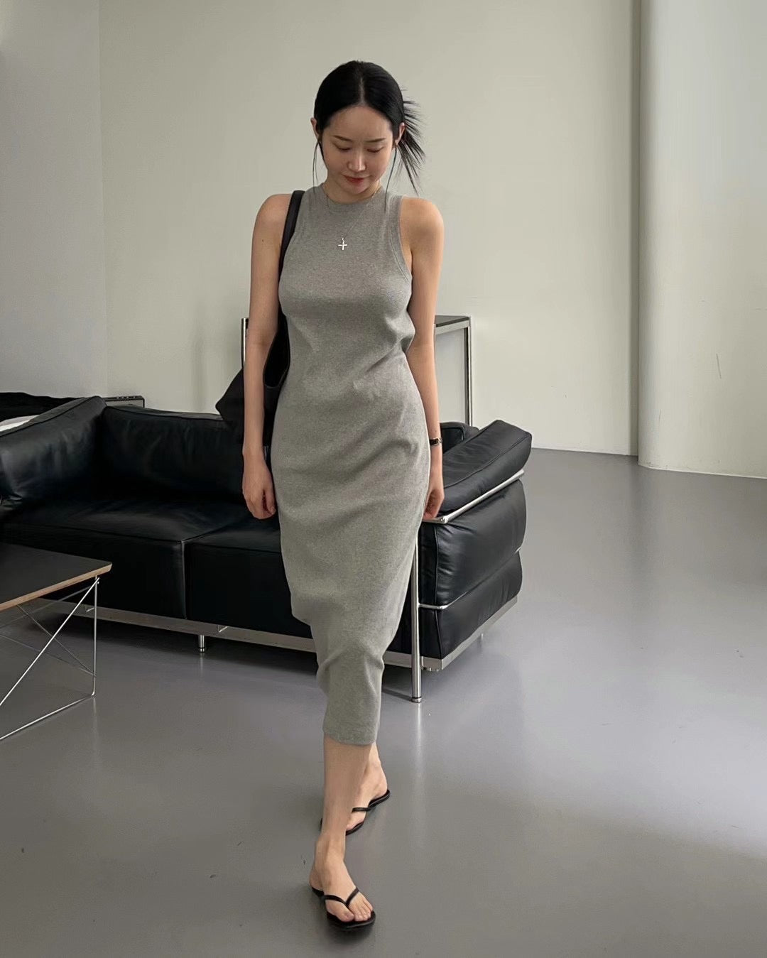 Endless Halter Neck Maxi Dress - Grey