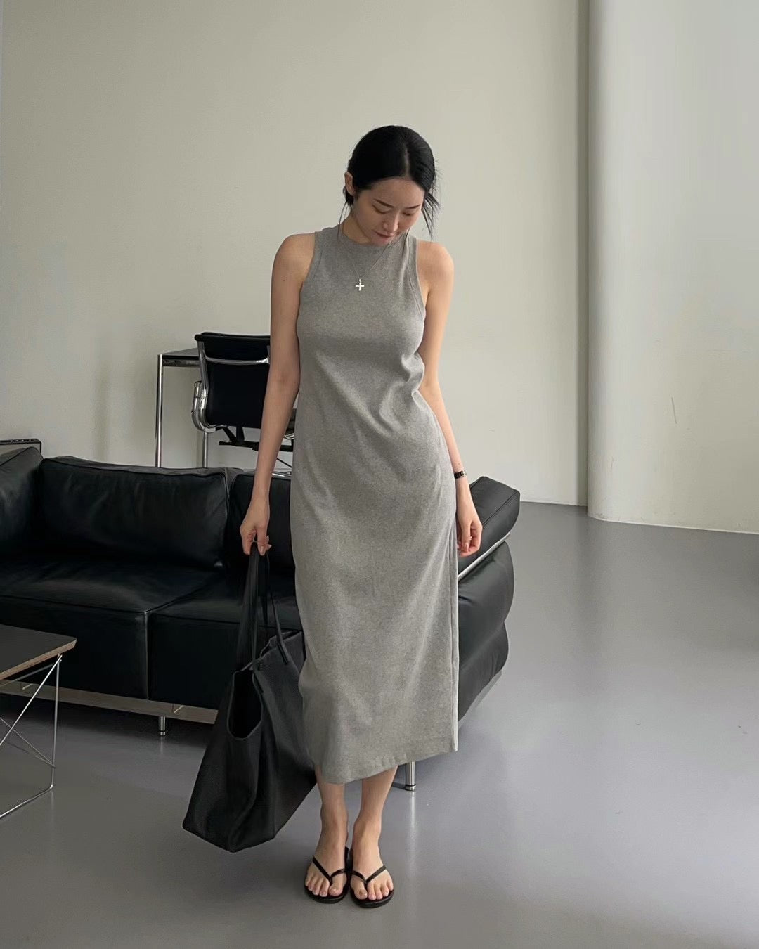 Endless Halter Neck Maxi Dress - Grey