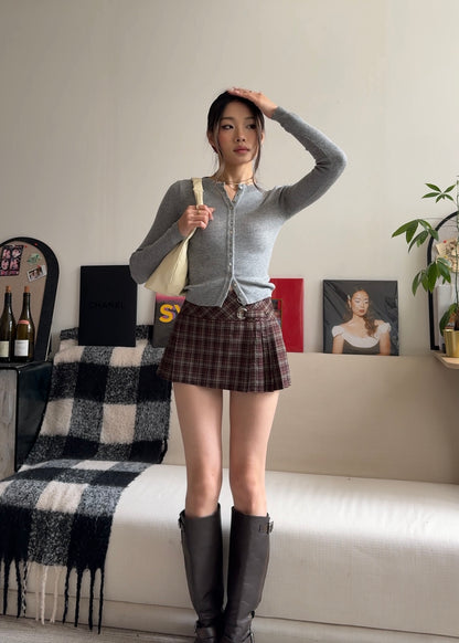 [ 🆕 cute & sassy! 英倫風百摺短裙 ] Irish Mini Skirt Checked