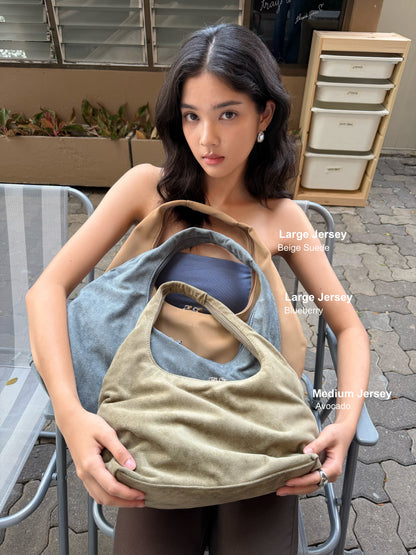 July Mansion - Medium Jersey in Avocada Suede