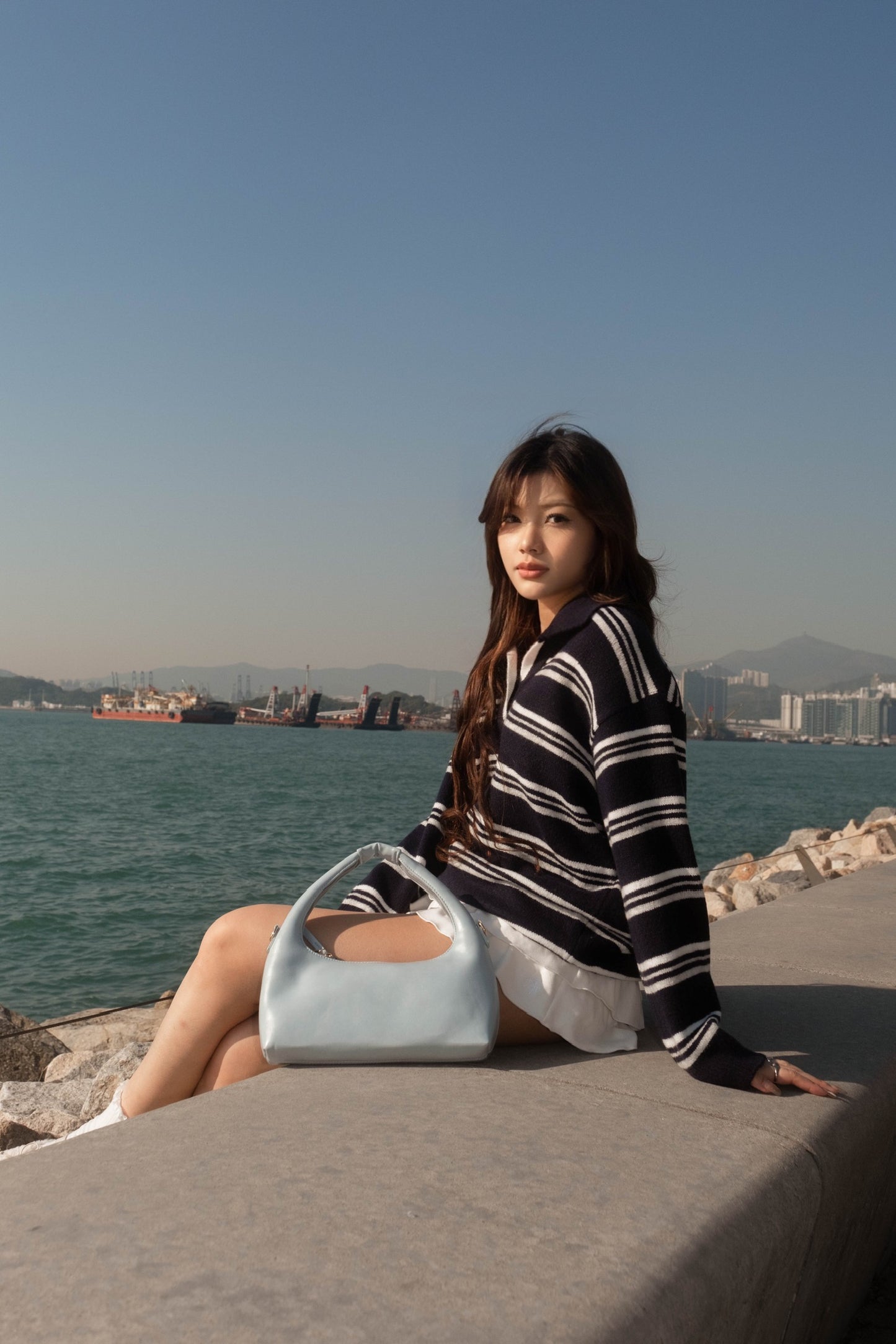 SALE [ 美美的配色~ 🧺🩶舒服百搭翻領冷衫 ] Copenhagen Stripes Sweater - 3 colours