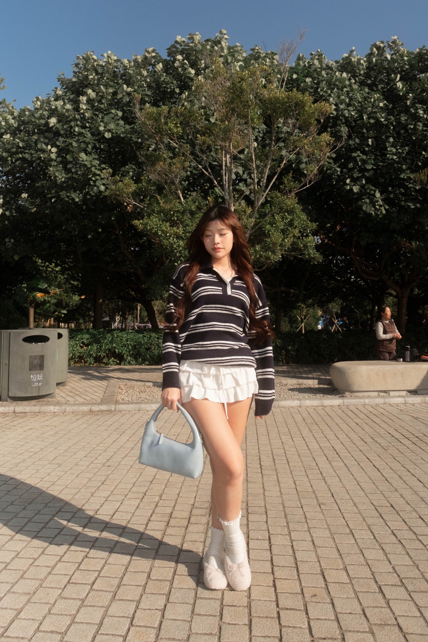 SALE [ 美美的配色~ 🧺🩶舒服百搭翻領冷衫 ] Copenhagen Stripes Sweater - 3 colours
