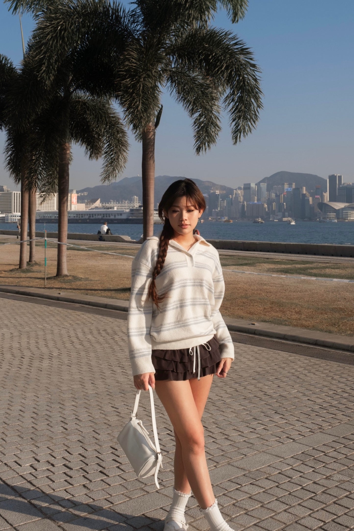 [ 美美的配色~ 🧺🩶舒服百搭翻領冷衫 ] Copenhagen Stripes Sweater - 3 colours