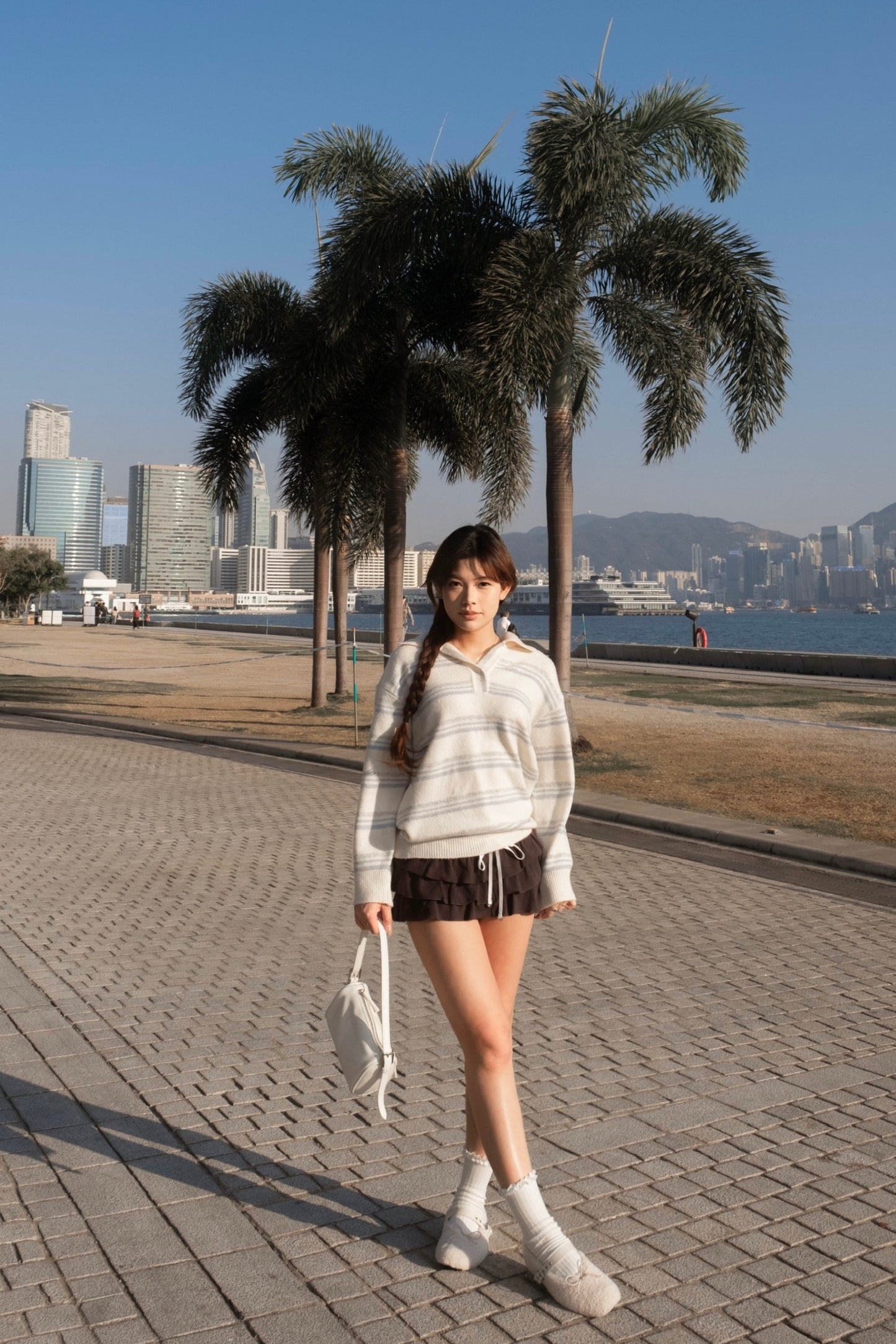 [ 美美的配色~ 🧺🩶舒服百搭翻領冷衫 ] Copenhagen Stripes Sweater - 3 colours