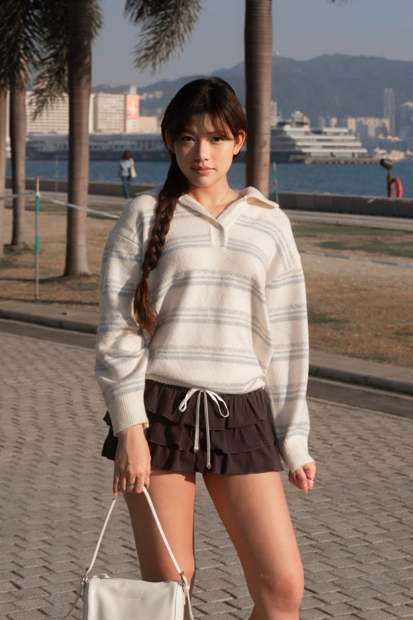[ 美美的配色~ 🧺🩶舒服百搭翻領冷衫 ] Copenhagen Stripes Sweater - 3 colours