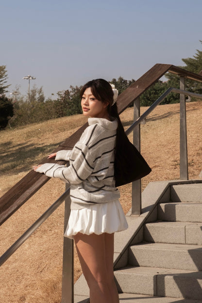 [ 美美的配色~ 🧺🩶 舒服百搭翻領冷衫 ] Copenhagen Stripes Sweater - 3 colours