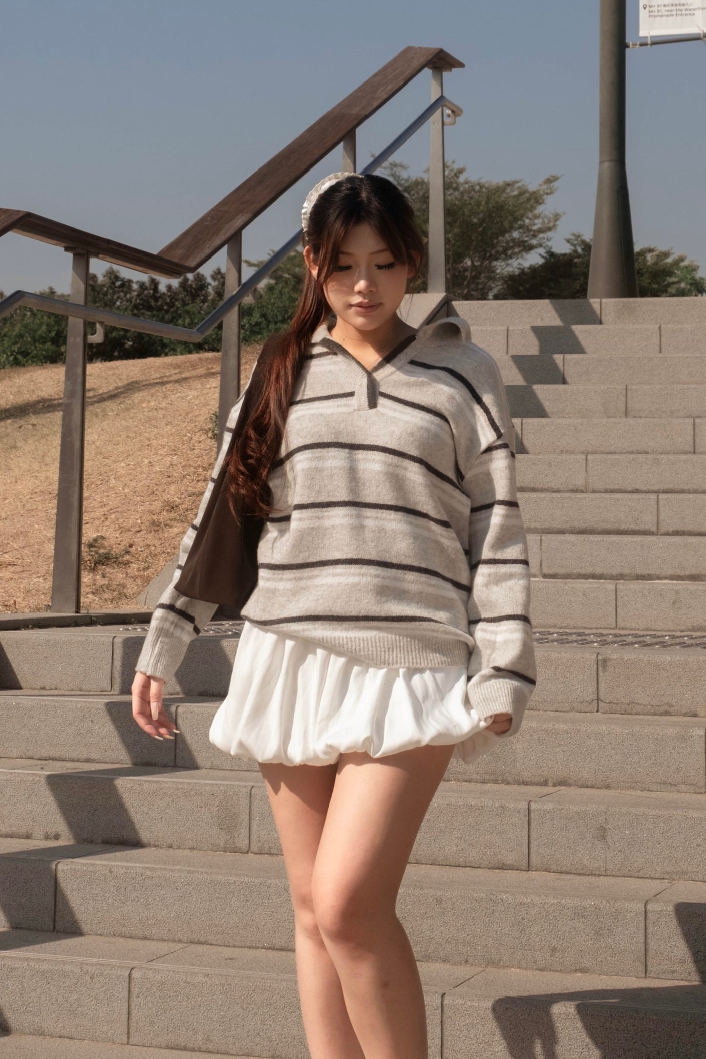 [ 美美的配色~ 🧺🩶 舒服百搭翻領冷衫 ] Copenhagen Stripes Sweater - 3 colours