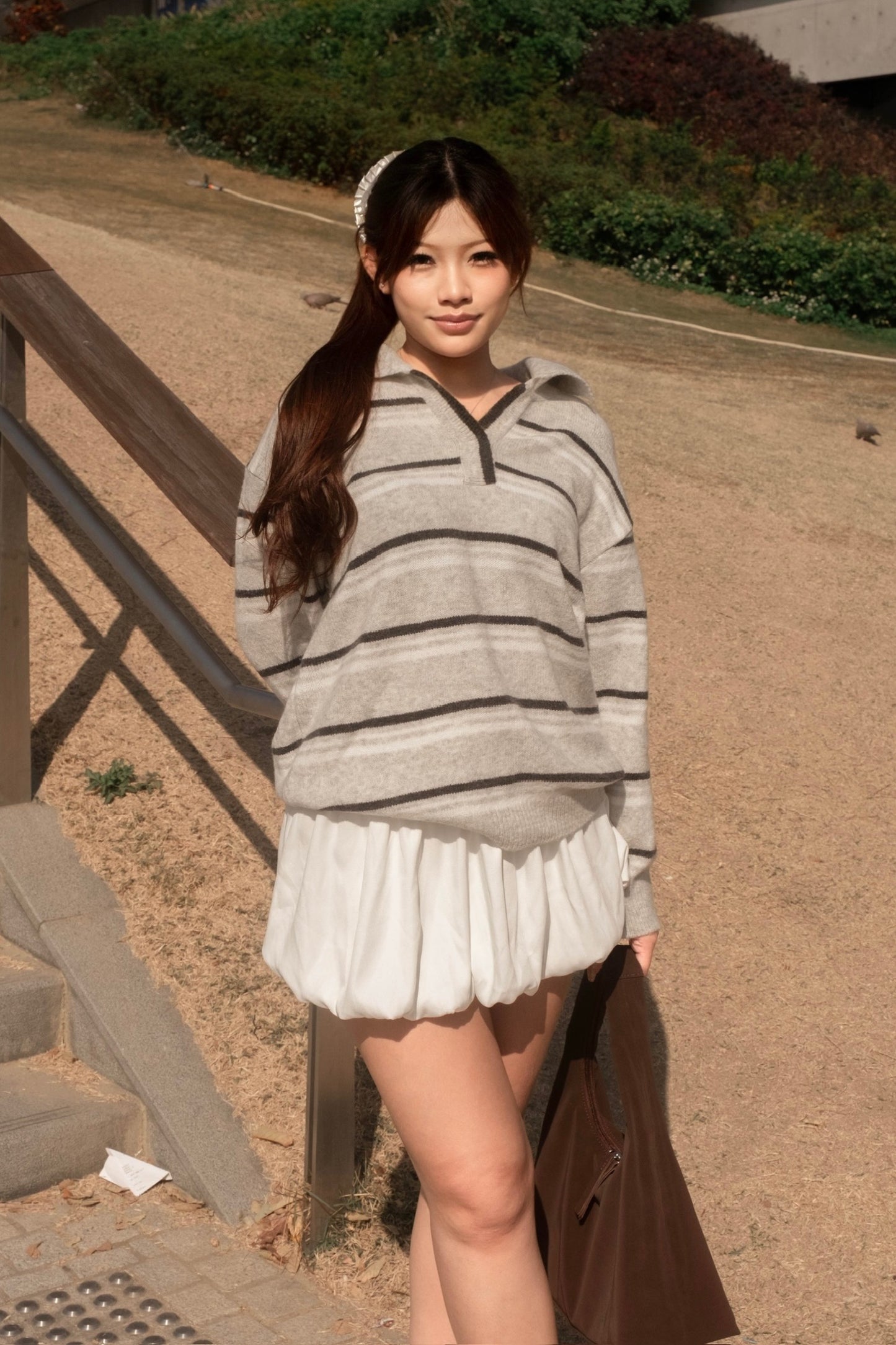 [ 美美的配色~ 🧺🩶 舒服百搭翻領冷衫 ] Copenhagen Stripes Sweater - 3 colours