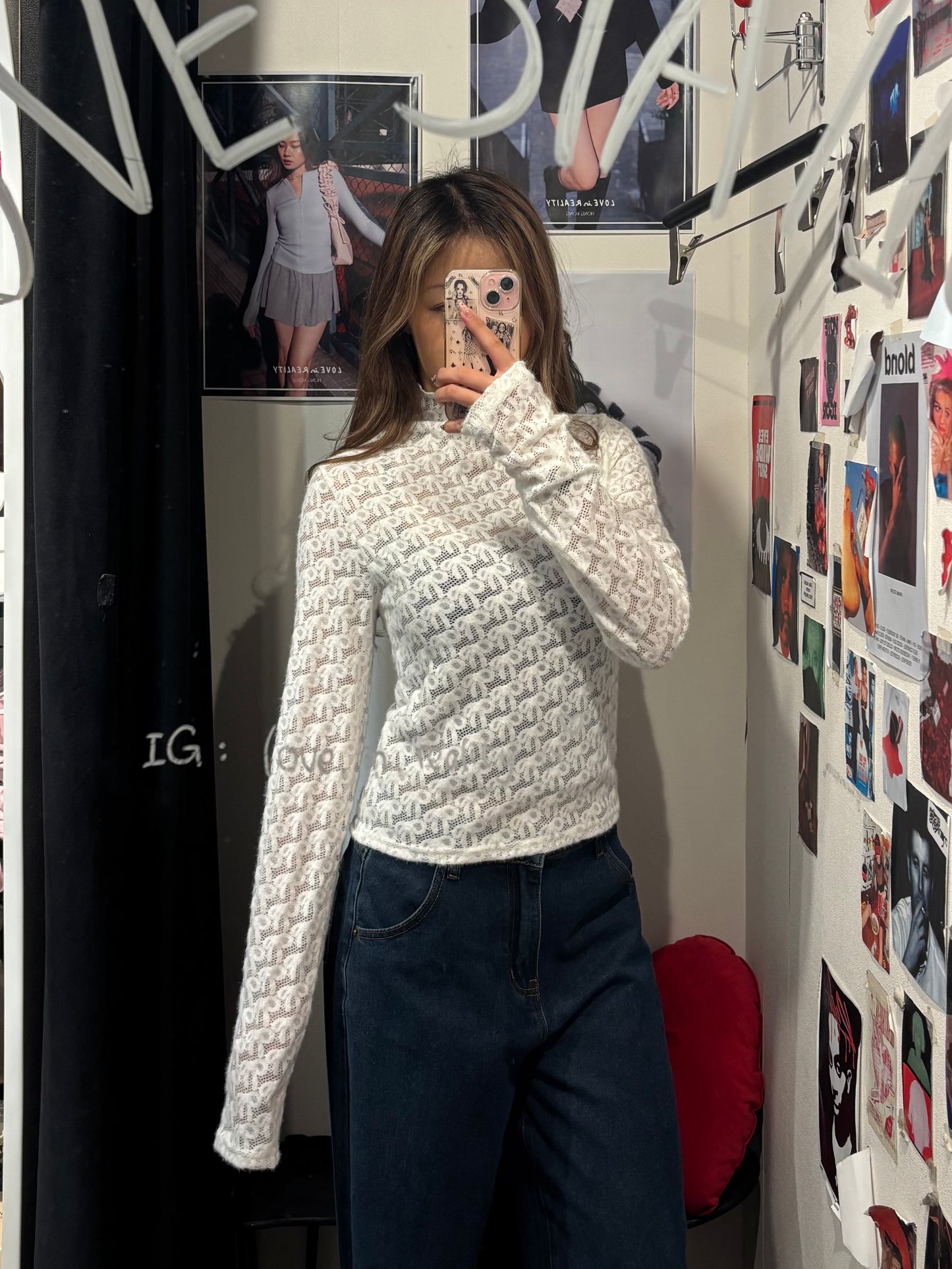 [ 🆕 溫柔氣質 🐚 透視蝴蝶結 lace ] Lacey Bow Turtle Neck Top - 3 colours