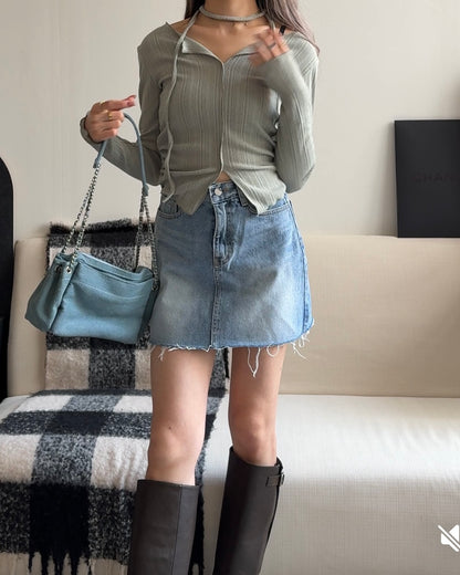 [ 閉眼入手okie! 基礎牛仔裙 ] The Click Denim Skirt - 2 colours