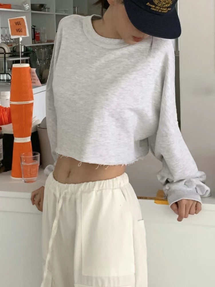 [ “BASIC” 得與別不同! ] Crewneck Oversized Cropped Sweatshirt - 3 colours