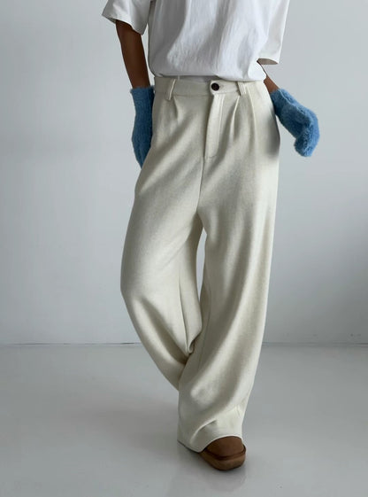 [ 超柔軟觸感休閑褲! ] Comfy Max Stretchy Pants Straight - Ivory