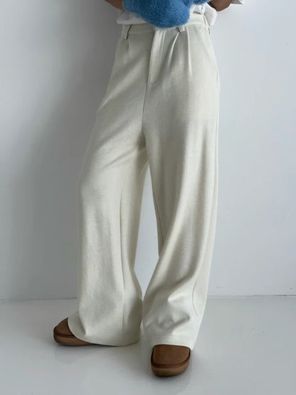 [ 超柔軟觸感休閑褲! ] Comfy Max Stretchy Pants Straight - Ivory